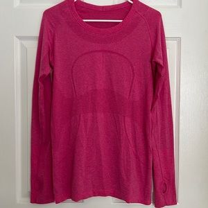 Lululemon Pink Athletic Long-Sleeve Top Size 10